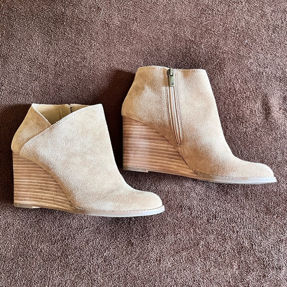 Lucky Brand wedge boots.